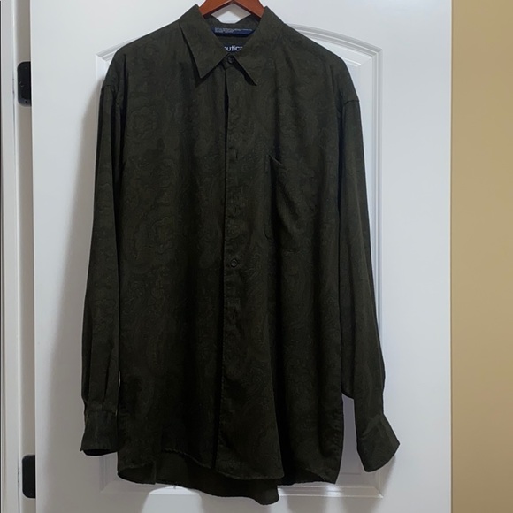 Dark green paisley dress shirt - Picture 1 of 4